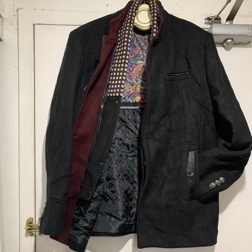 VINTAGE SLIM FIT WOOL PEA COATS SIZE L